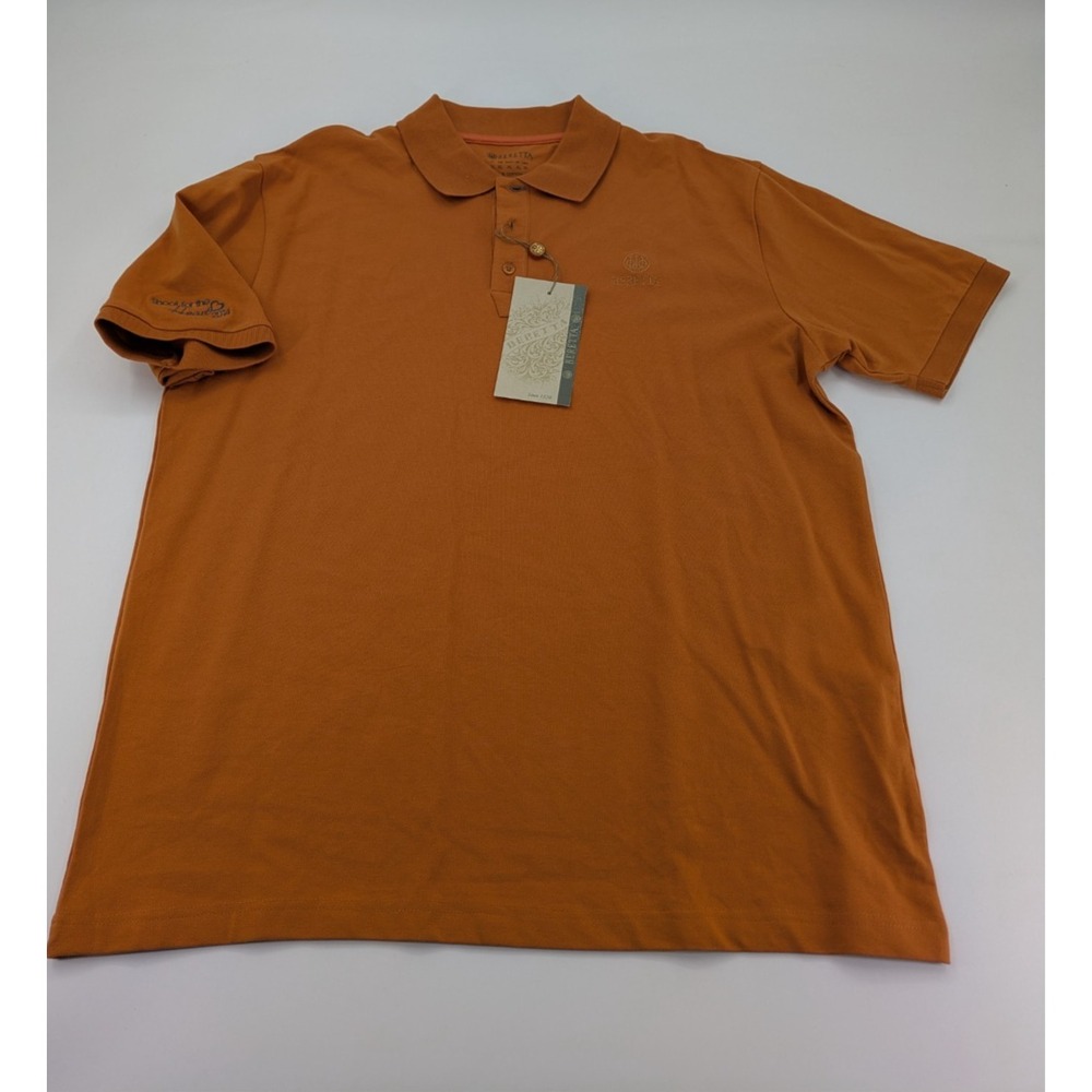 NWT Beretta Men's XL Light Orange‎ Polo Shirt Embroidered Shoot For the Heart